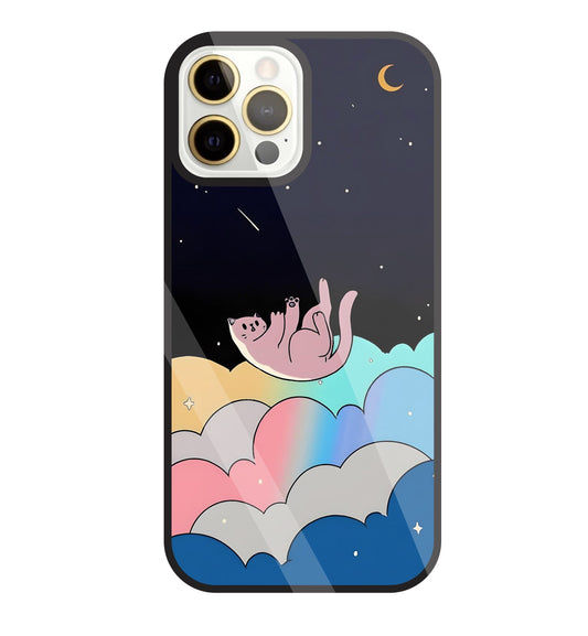 Space Cat Art Glass Case For Apple iPhone 12 Pro Max