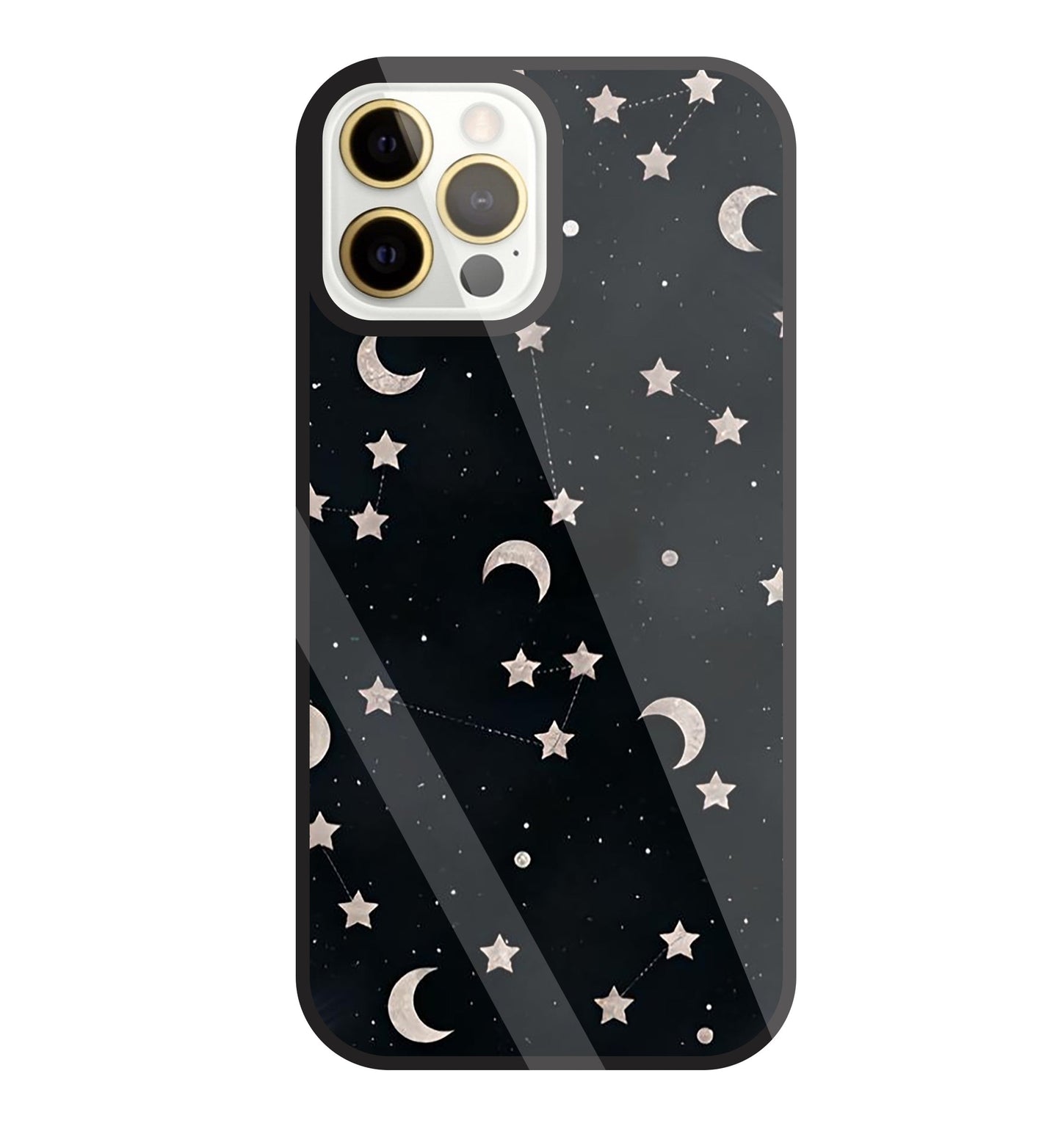 Star And Hulf Moon Space Glass Case For Apple iPhone 12 Pro Max