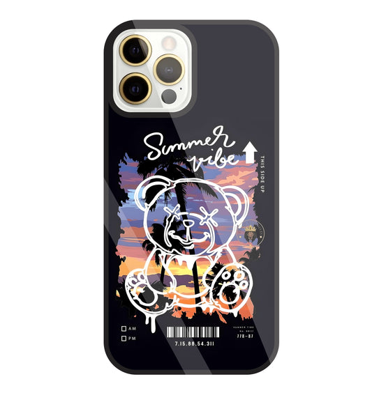 Summer Vibe Bear Glass Case For Apple iPhone 12 Pro Max