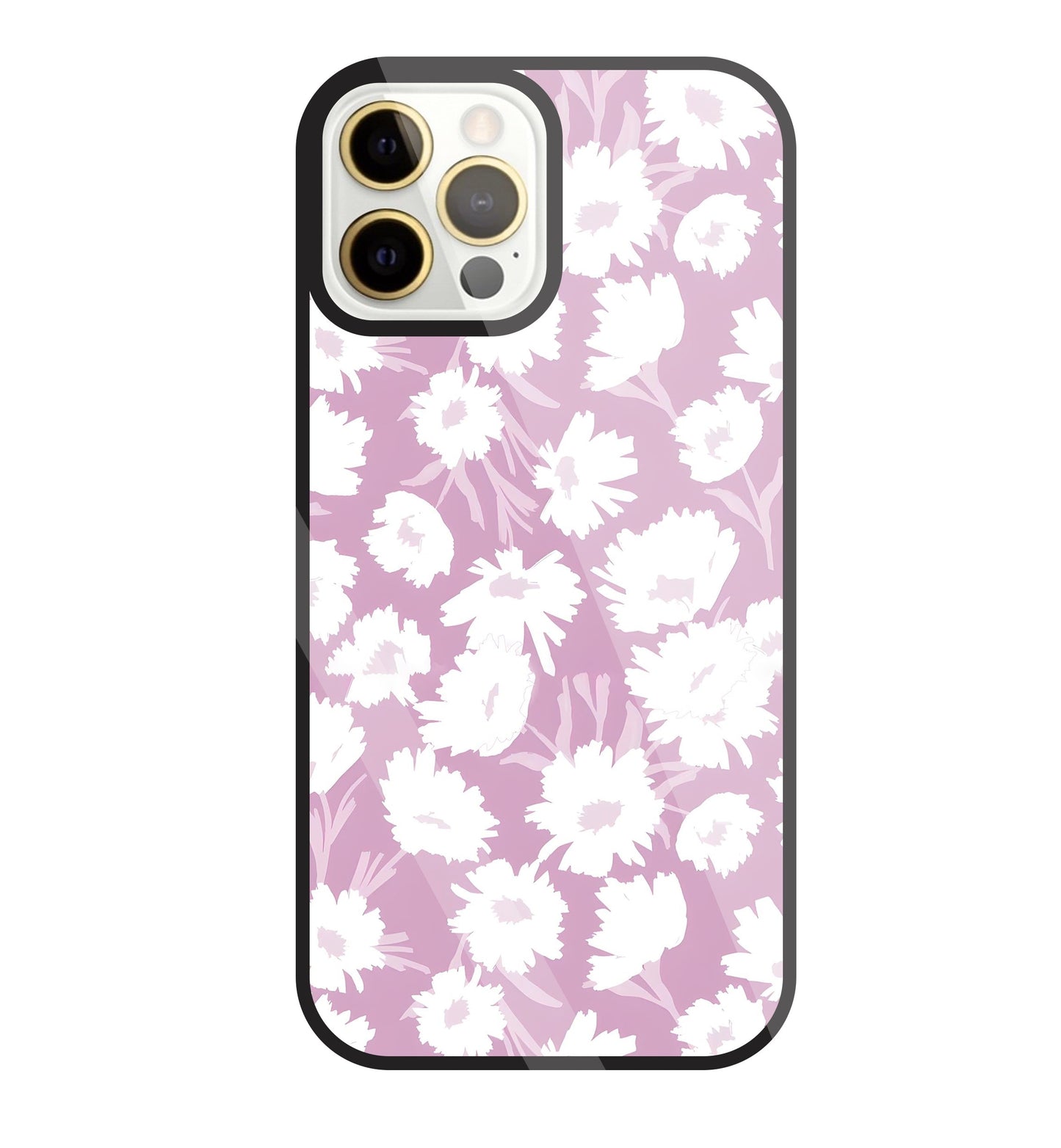 White Sunflower Glass Case For Apple iPhone 12 Pro Max