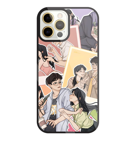 Korean Couples Glass Case For Apple iPhone 12 Pro Max