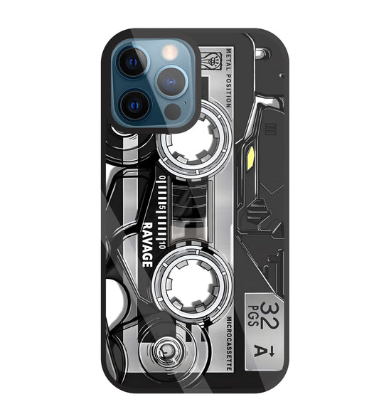 Microcassette Glass Case For Apple iPhone 12 Pro