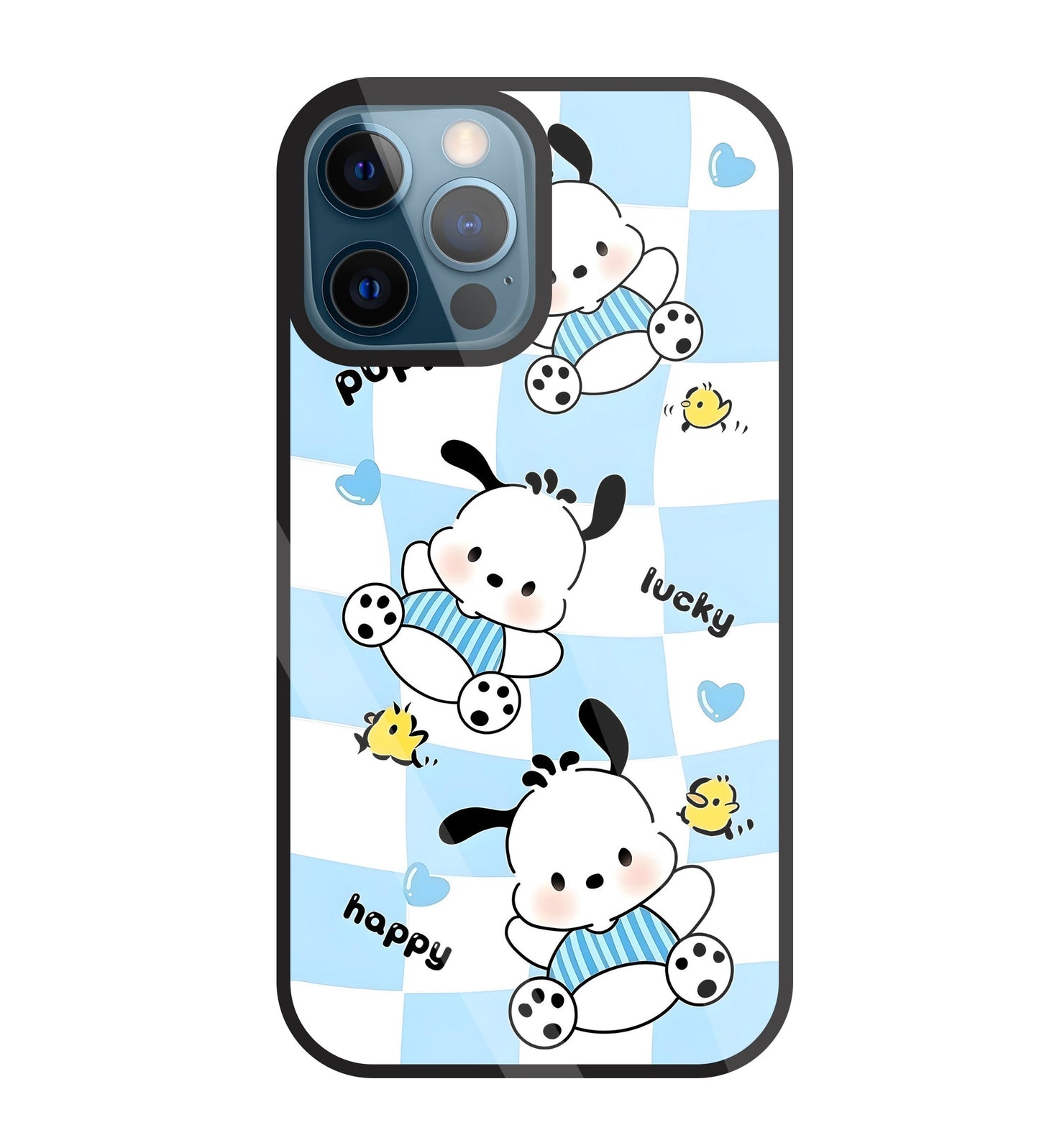 Pochacco Puppy Blue Glass Case For Apple iPhone 12 Pro
