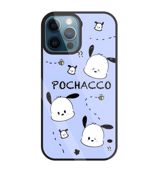 Pochacco Puppy Levender Glass Case For Apple iPhone 12 Pro
