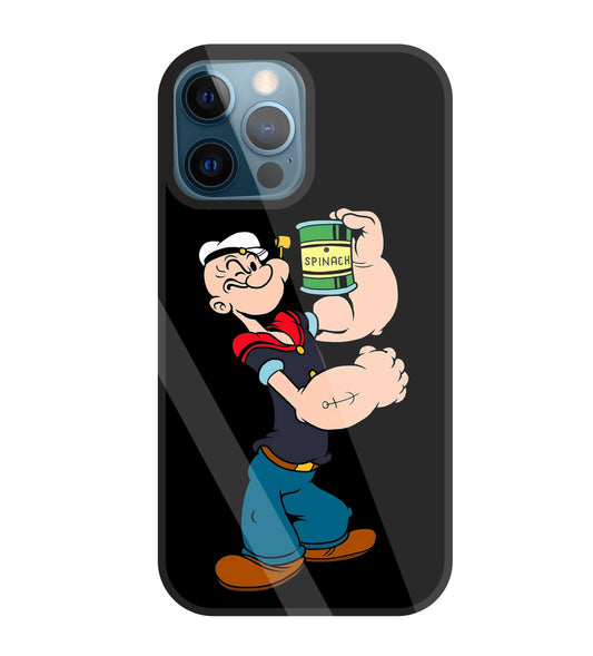 Popeye Spinach Glass Case For Apple iPhone 12 Pro