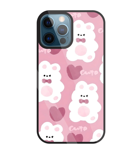 Rabbit With Heart Glass Case For Apple iPhone 12 Pro