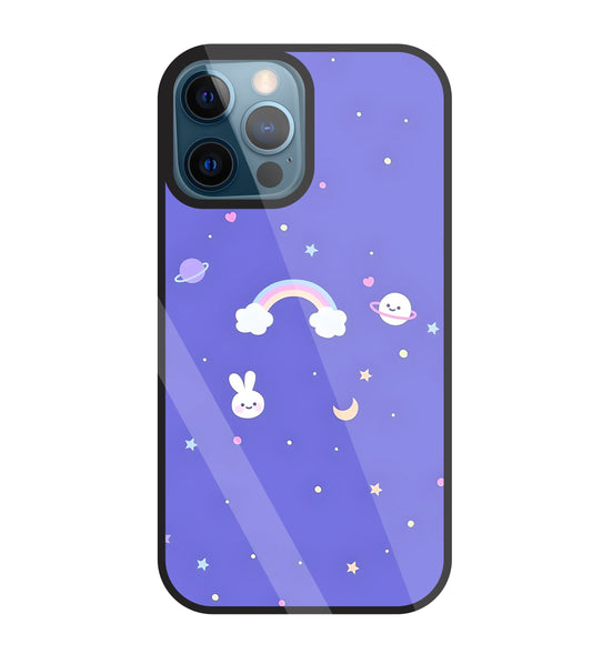 Rainbow with stars Glass Case For Apple iPhone 12 Pro