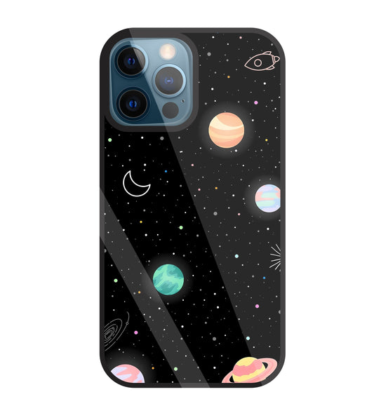 Space Galaxy Glass Case For Apple iPhone 12 Pro