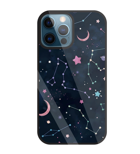 Symbol Of Stars Glass Case For Apple iPhone 12 Pro