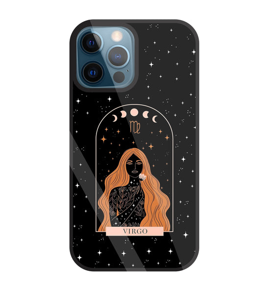 Virgo Black Glass Case For Apple iPhone 12 Pro