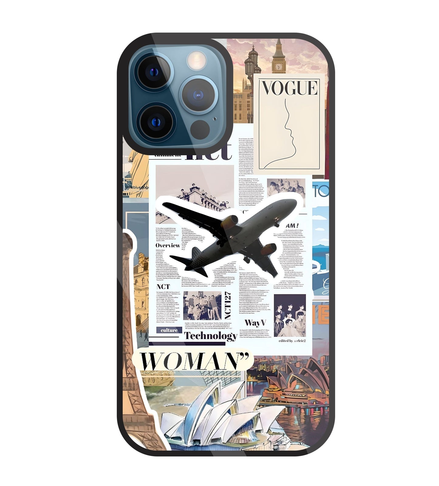 Woman Aeroplane Glass Case For Apple iPhone 12 Pro