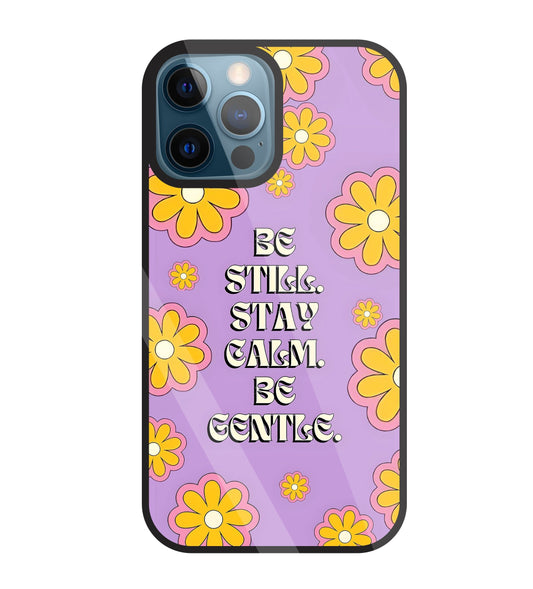 Yellow Flowers With Quotes Glass Case For Apple iPhone 12 Pro