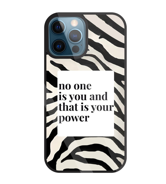 Zebra pattern with quote Glass Case For Apple iPhone 12 Pro