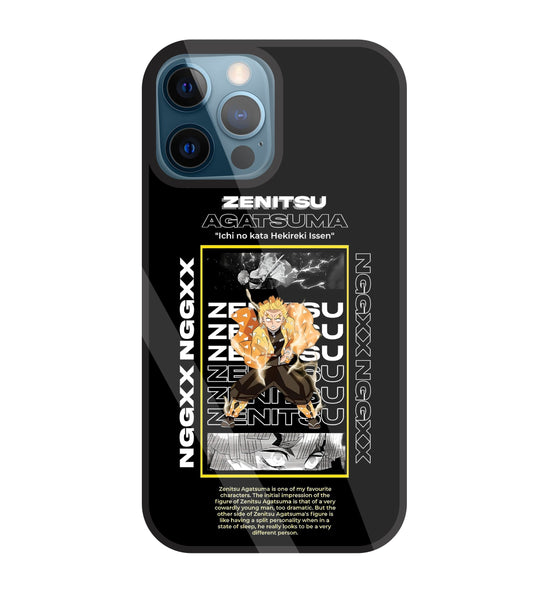 Zenitsu Anime Glass Case For Apple iPhone 12 Pro