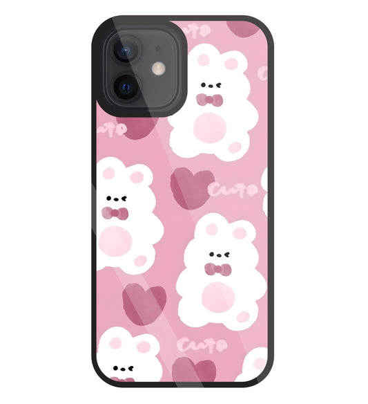 Rabbit With Heart Glass Case For Apple iPhone 12
