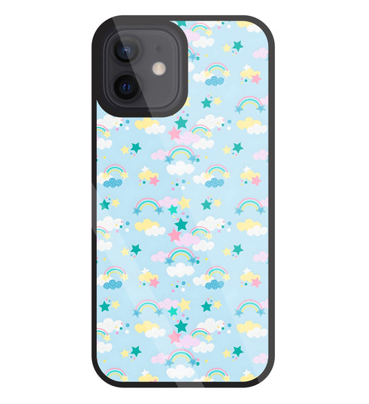 Small Rainbows Glass Case For Apple iPhone 12