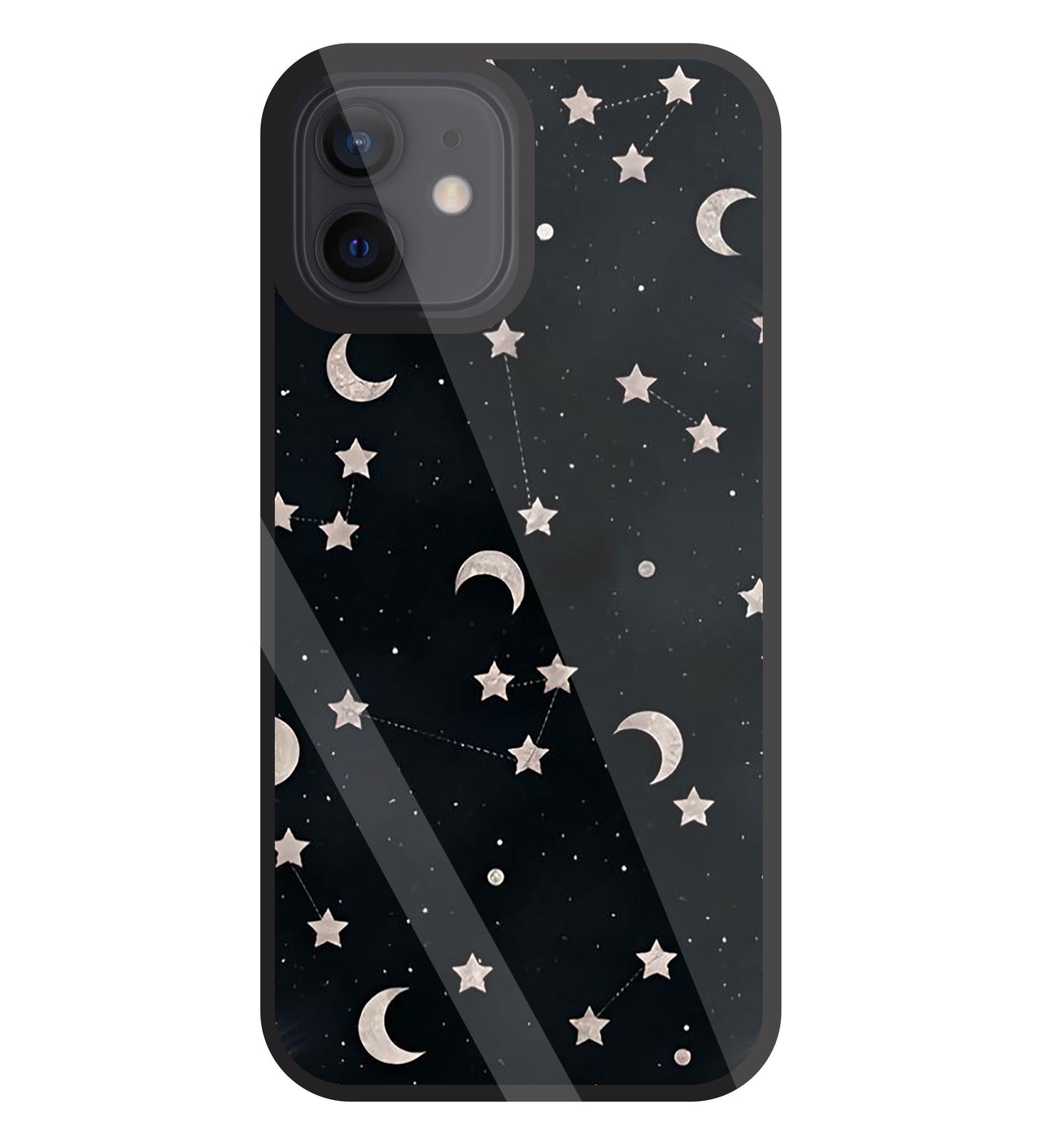 Star And Hulf Moon Space Glass Case For Apple iPhone 12