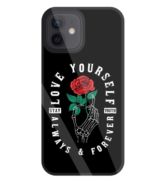 Stay Youth Love Glass Case For Apple iPhone 12