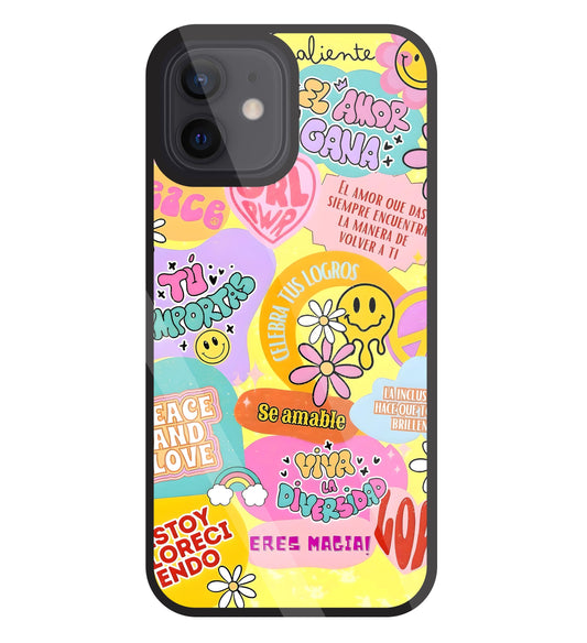 Sunflower Vibes Glass Case For Apple iPhone 12