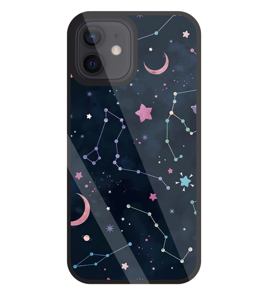 Symbol Of Stars Glass Case For Apple iPhone 12