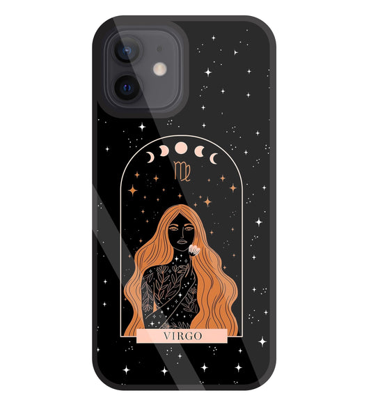 Virgo Black Glass Case For Apple iPhone 12