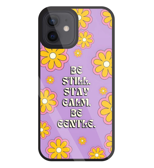 Yellow Flowers With Quotes Glass Case For Apple iPhone 12