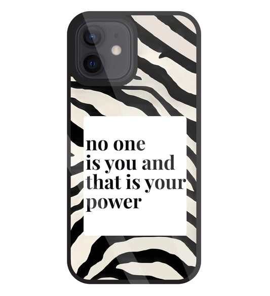 Zebra pattern with quote Glass Case For Apple iPhone 12