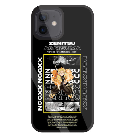 Zenitsu Anime Glass Case For Apple iPhone 12