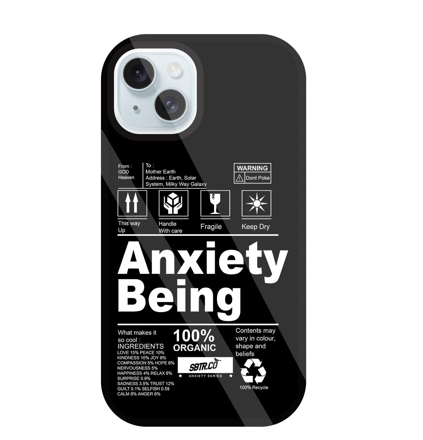 Anxiety Being Glass Case For Apple iPhone 13