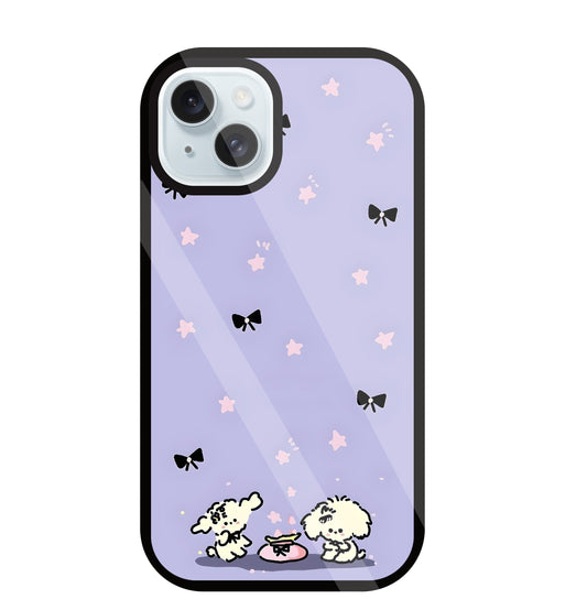 Black Ribbon With Stars Glass Case For Apple iPhone 13