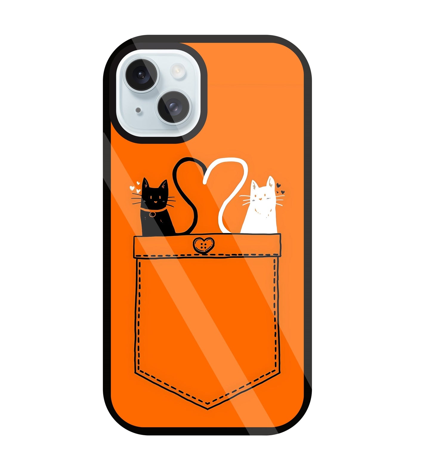 Black And White Cat In Pocket Glass Case For Apple iPhone 13