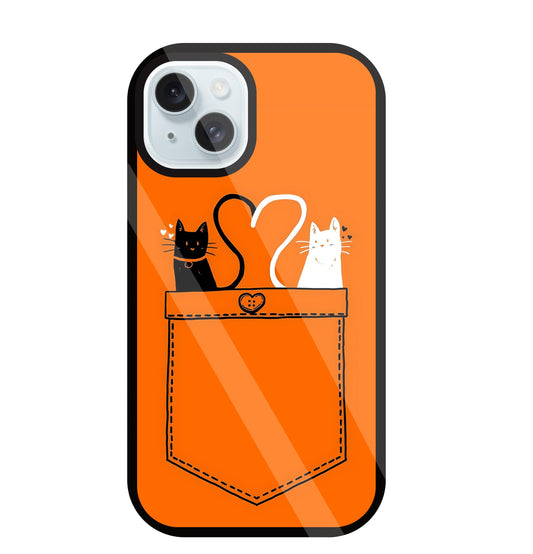 Black And White Cat In Pocket Glass Case For Apple iPhone 13