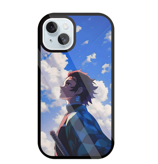 Demon Slayer-Tanjiro Kamado Glass Case For Apple iPhone 13