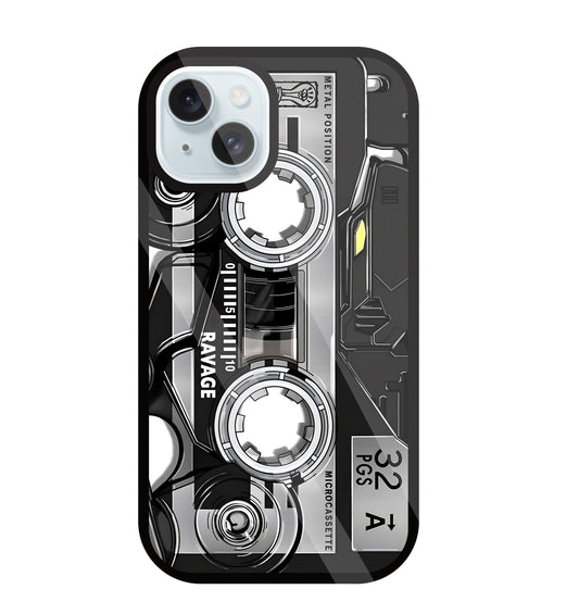 Microcassette Glass Case For Apple iPhone 13