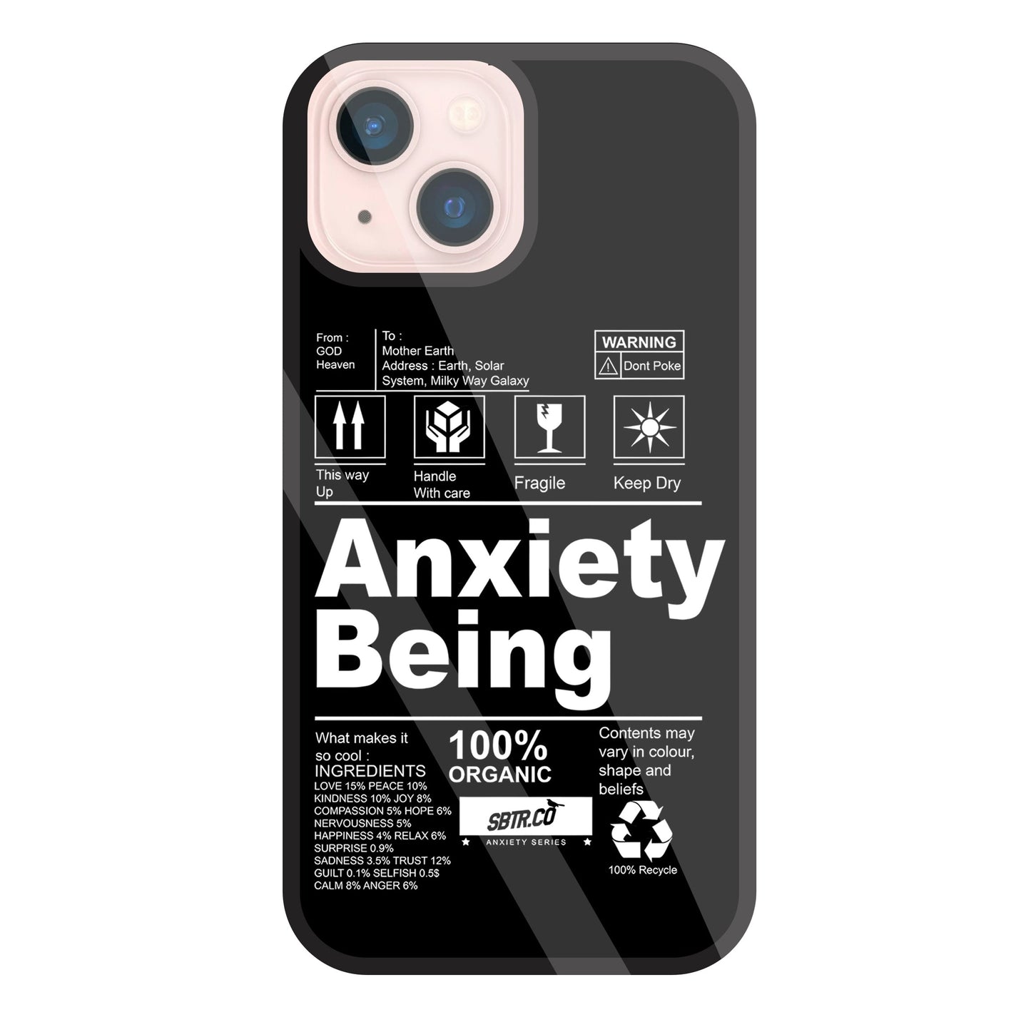 Anxiety Being Glass Case For Apple iPhone 13 Mini