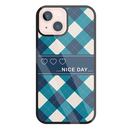 Argyle sweater pattern Glass Case For Apple iPhone 13 Mini
