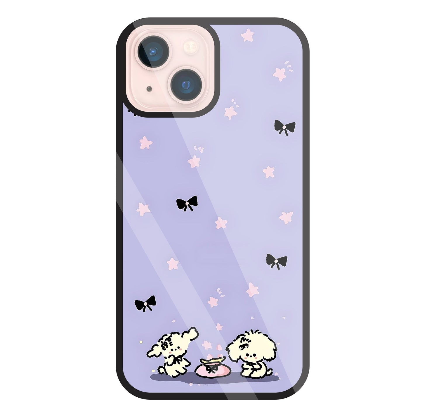 Black Ribbon With Stars Glass Case For Apple iPhone 13 Mini