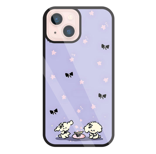 Black Ribbon With Stars Glass Case For Apple iPhone 13 Mini