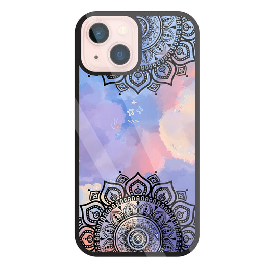 Colorful Mandala Pattern Glass Case For Apple iPhone 13 Mini