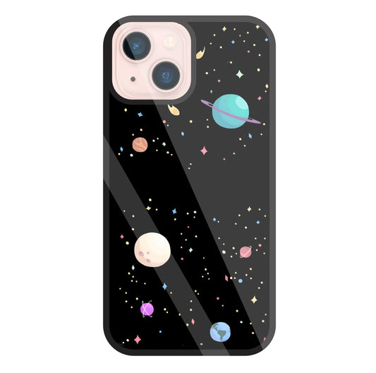 Colorful Space Glass Case For Apple iPhone 13 Mini
