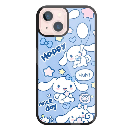 Cute Puppy Girl Glass Case For Apple iPhone 13 Mini