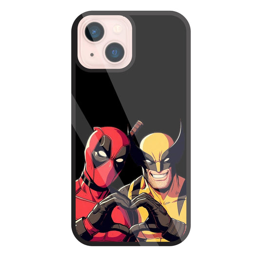 Deadpool And Wolverine Glass Case For Apple iPhone 13 Mini