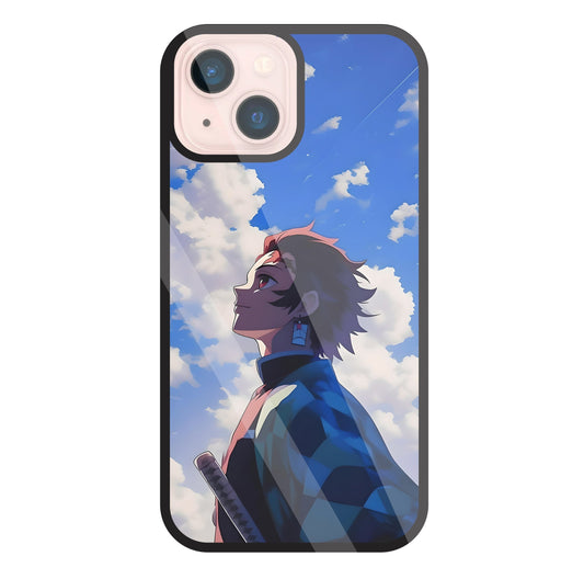 Demon Slayer-Tanjiro Kamado Glass Case For Apple iPhone 13 Mini