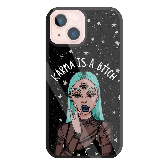 Karma Is A Bitch Glass Case For Apple iPhone 13 Mini
