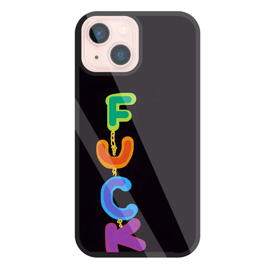 Multicolor Fuck Glass Case For Apple iPhone 13 Mini