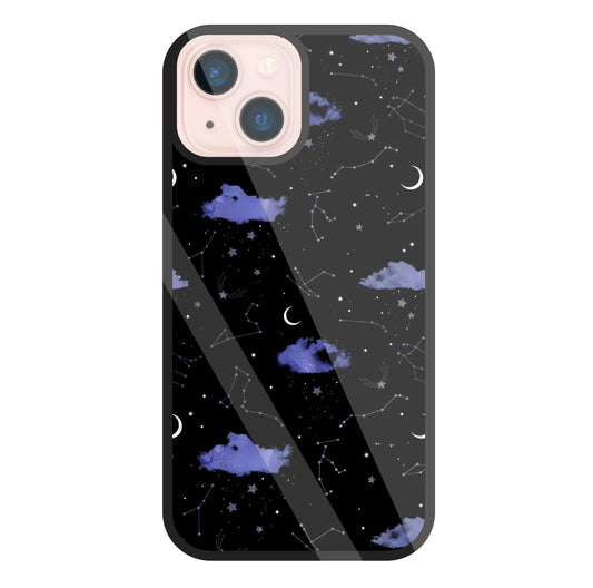 Night Sky Constellations and Stars Glass Case For Apple iPhone 13 Mini