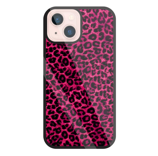 Pink Leopard Glass Case For Apple iPhone 13 Mini