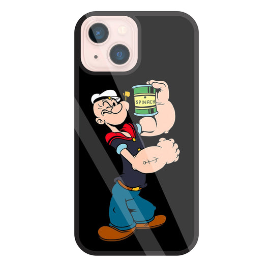 Popeye Spinach Glass Case For Apple iPhone 13 Mini