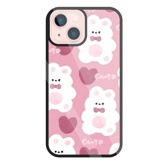 Rabbit With Heart Glass Case For Apple iPhone 13 Mini