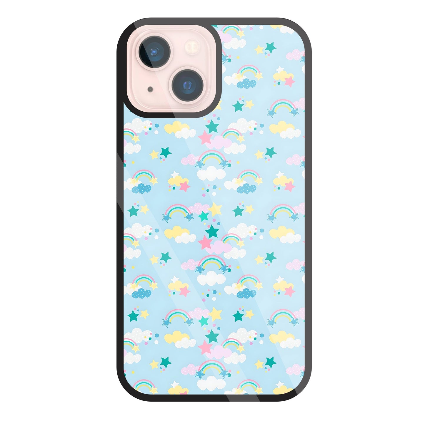 Small Rainbows Glass Case For Apple iPhone 13 Mini